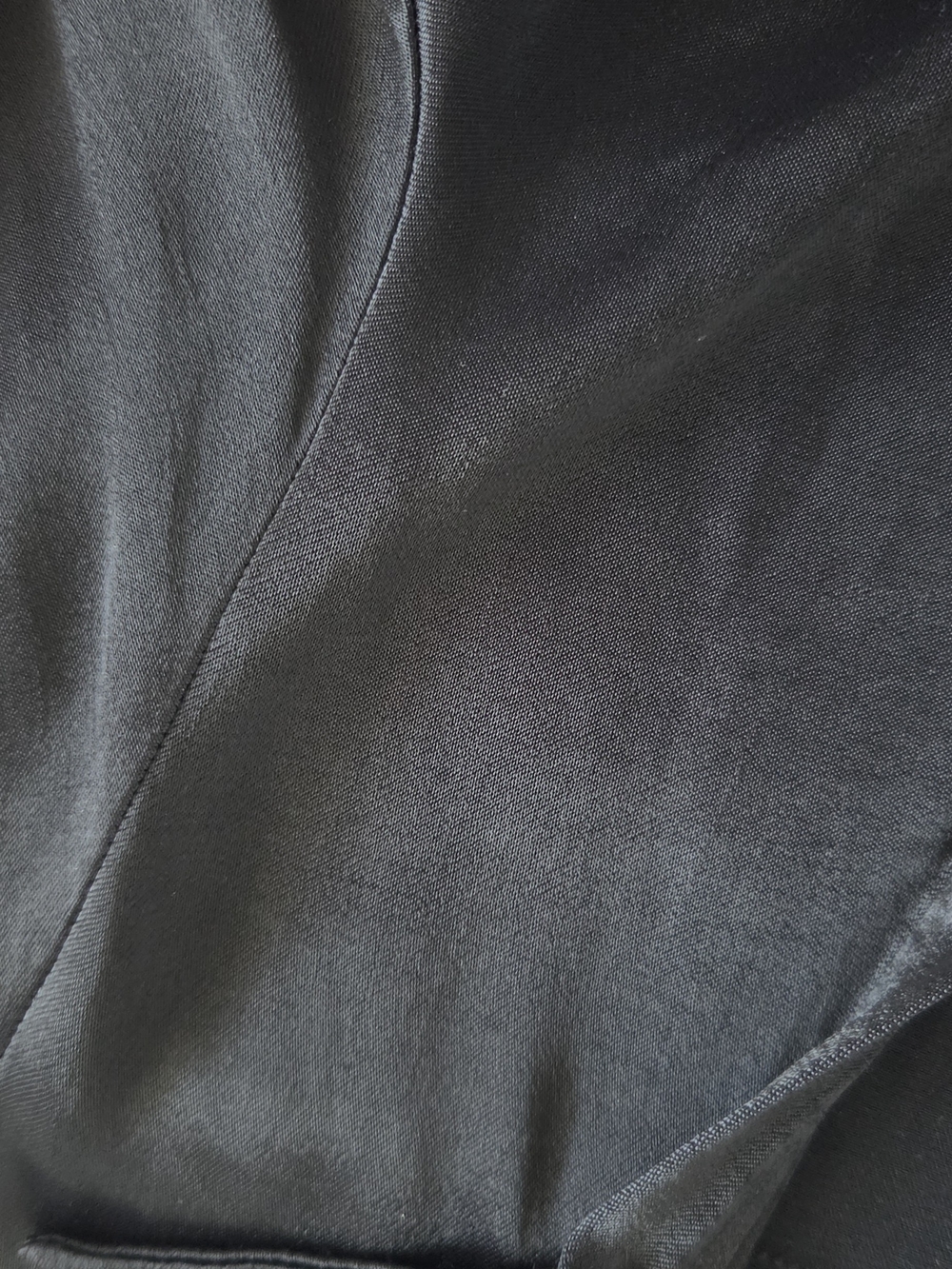 Zara Black Satin Rauched-Front Long-Sleeve Crop Blouse - Picture 8 of 11
